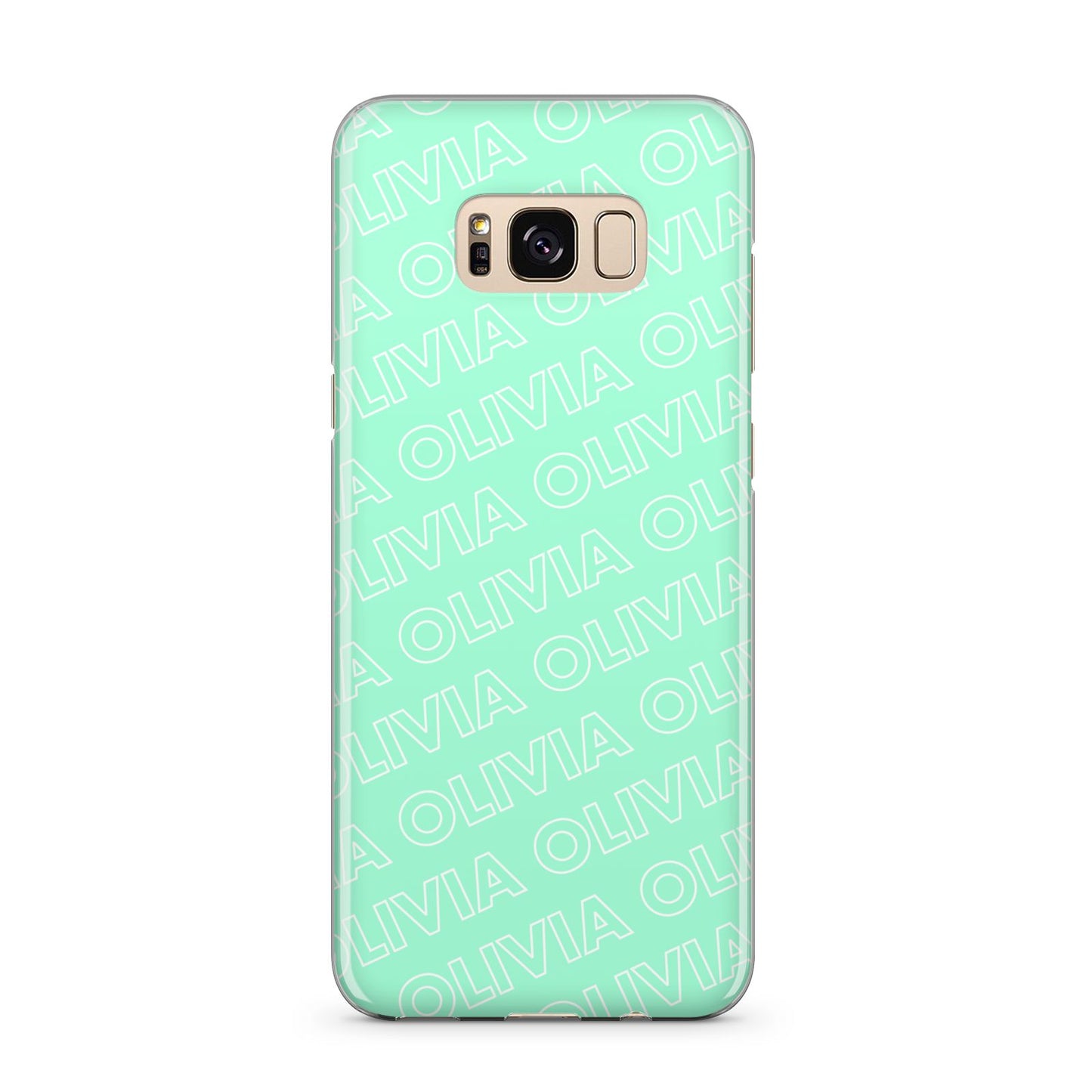 Personalised Aqua Diagonal Name Samsung Galaxy S8 Plus Case