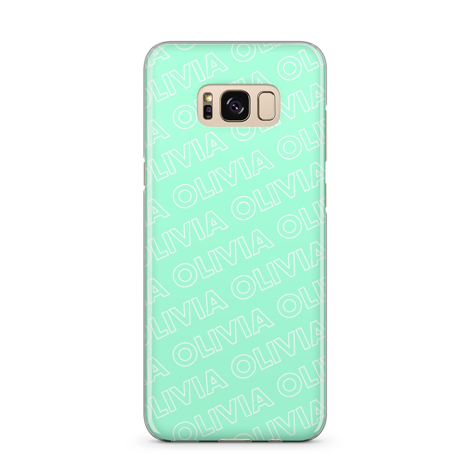 Personalised Aqua Diagonal Name Samsung Galaxy S8 Plus Case