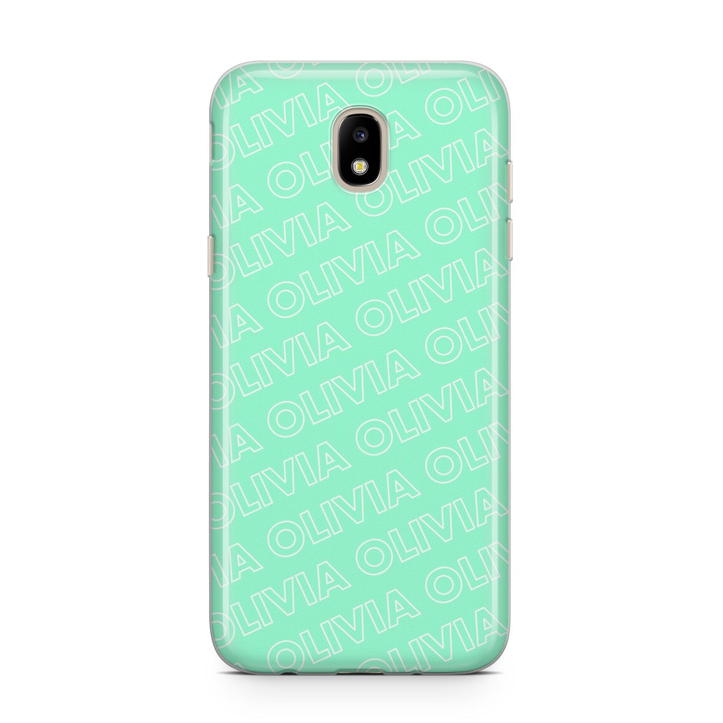 Personalised Aqua Diagonal Name Samsung J5 2017 Case