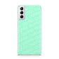 Personalised Aqua Diagonal Name Samsung S21 Plus Phone Case