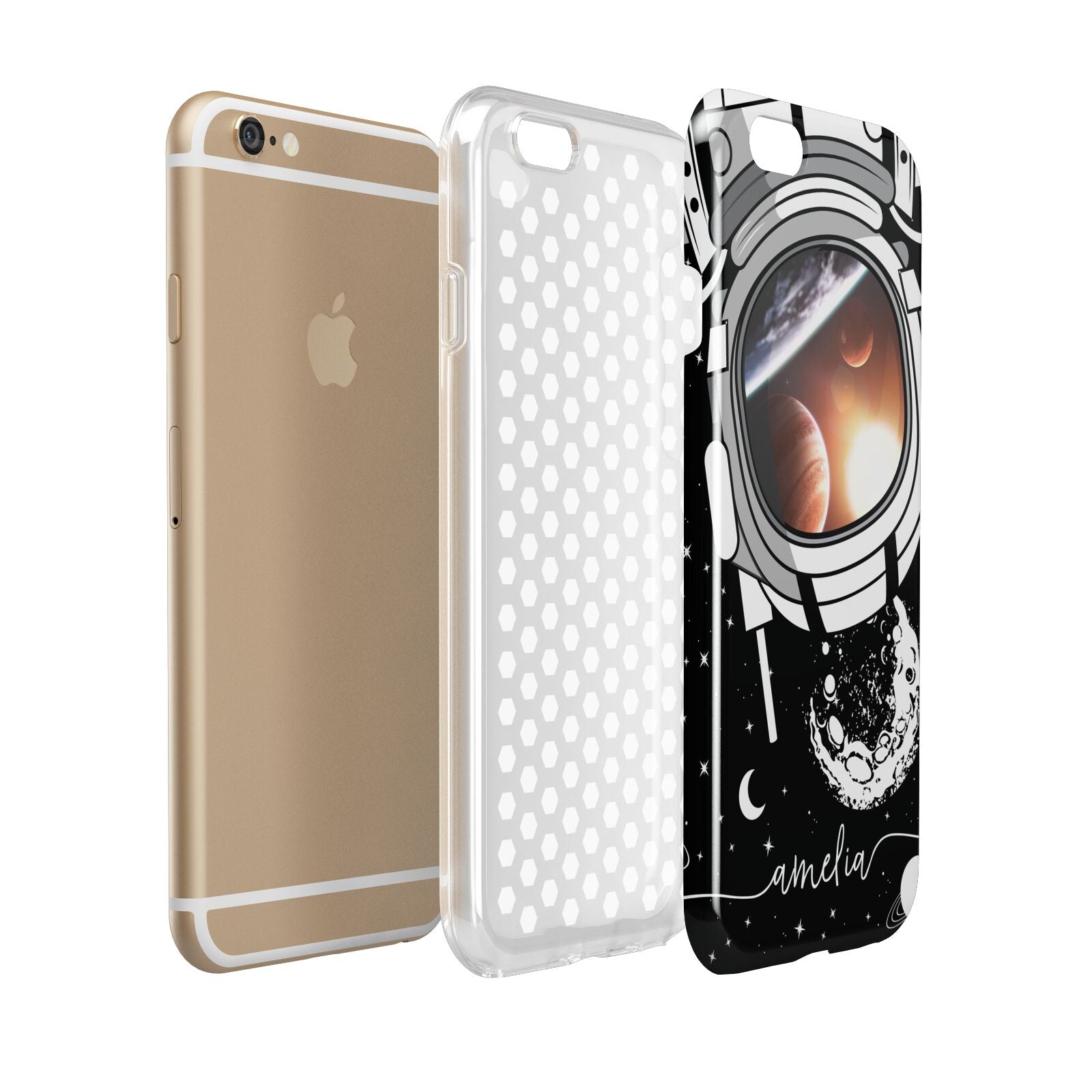 Personalised Astronaut in Space Name Apple iPhone 6 3D Tough Case Expanded view