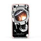 Personalised Astronaut in Space Name Apple iPhone XR Impact Case Pink Edge on Silver Phone
