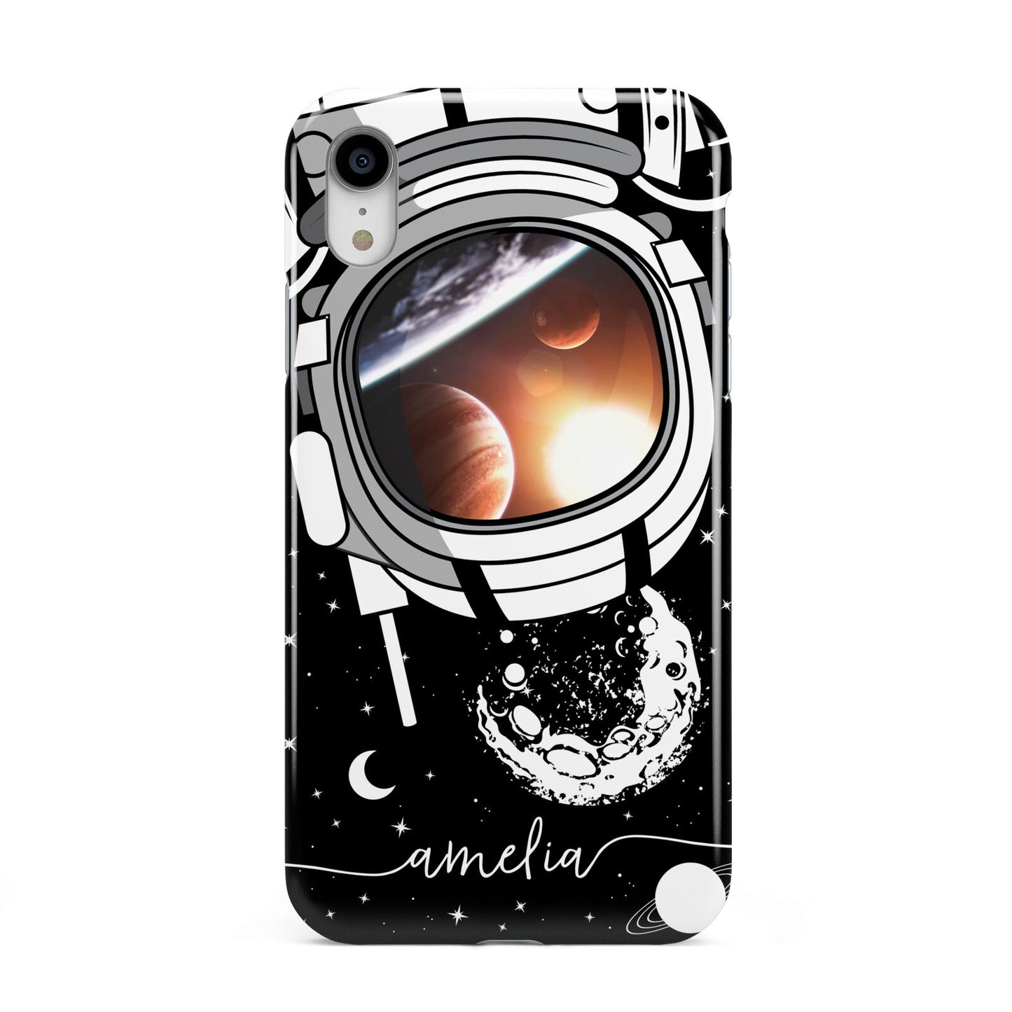 Personalised Astronaut in Space Name Apple iPhone XR White 3D Tough Case