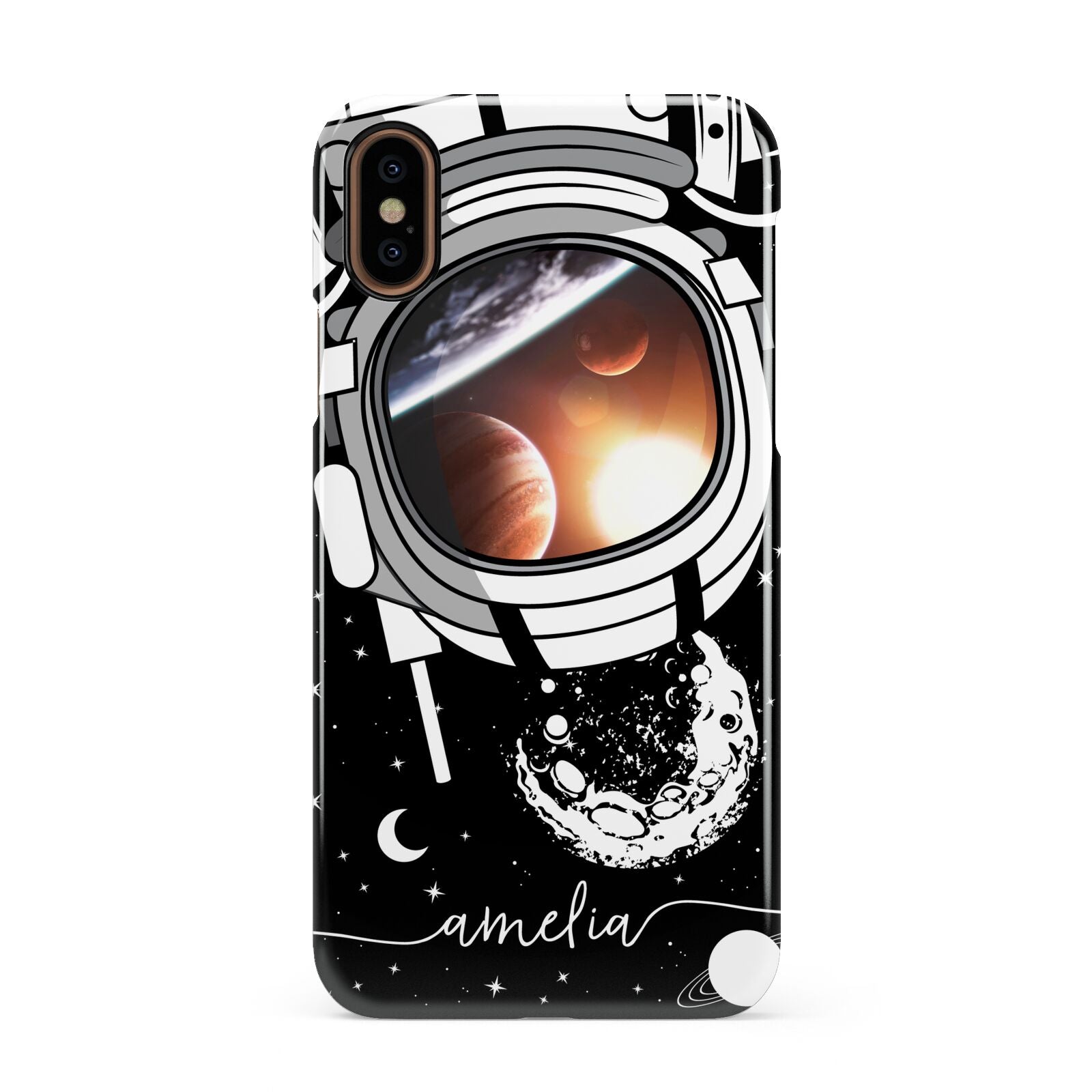Personalised Astronaut in Space Name Apple iPhone XS 3D Snap Case