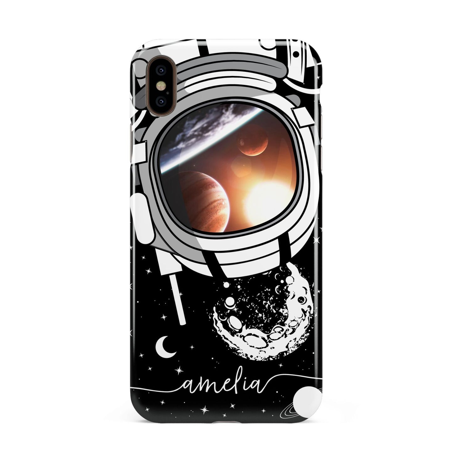 Personalised Astronaut in Space Name Apple iPhone Xs Max 3D Tough Case