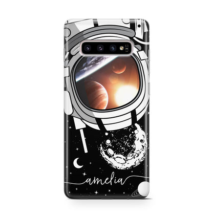 Personalised Astronaut in Space Name Samsung Galaxy S10 Case