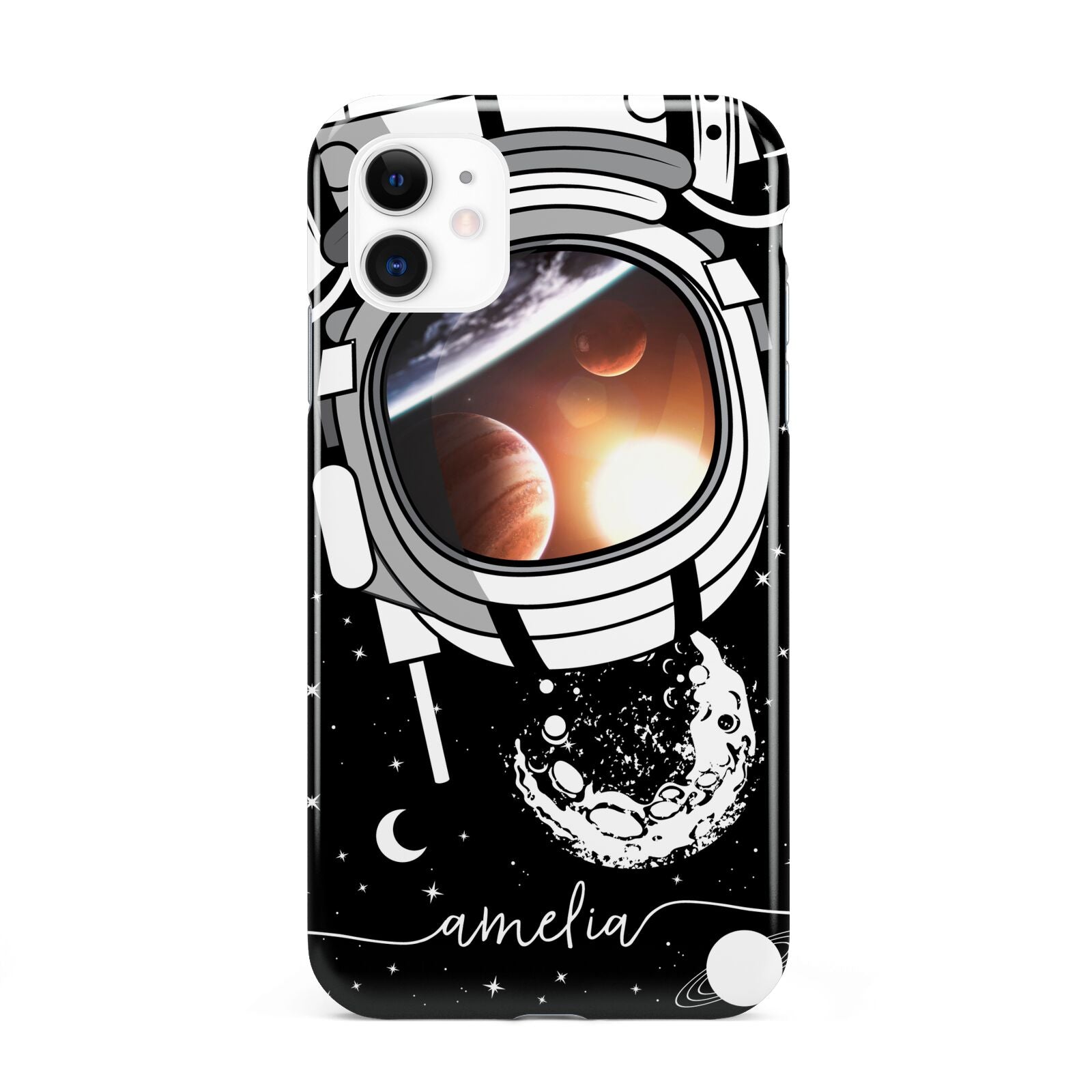 Personalised Astronaut in Space Name iPhone 11 3D Tough Case