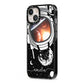 Personalised Astronaut in Space Name iPhone 13 Black Impact Case Side Angle on Silver phone