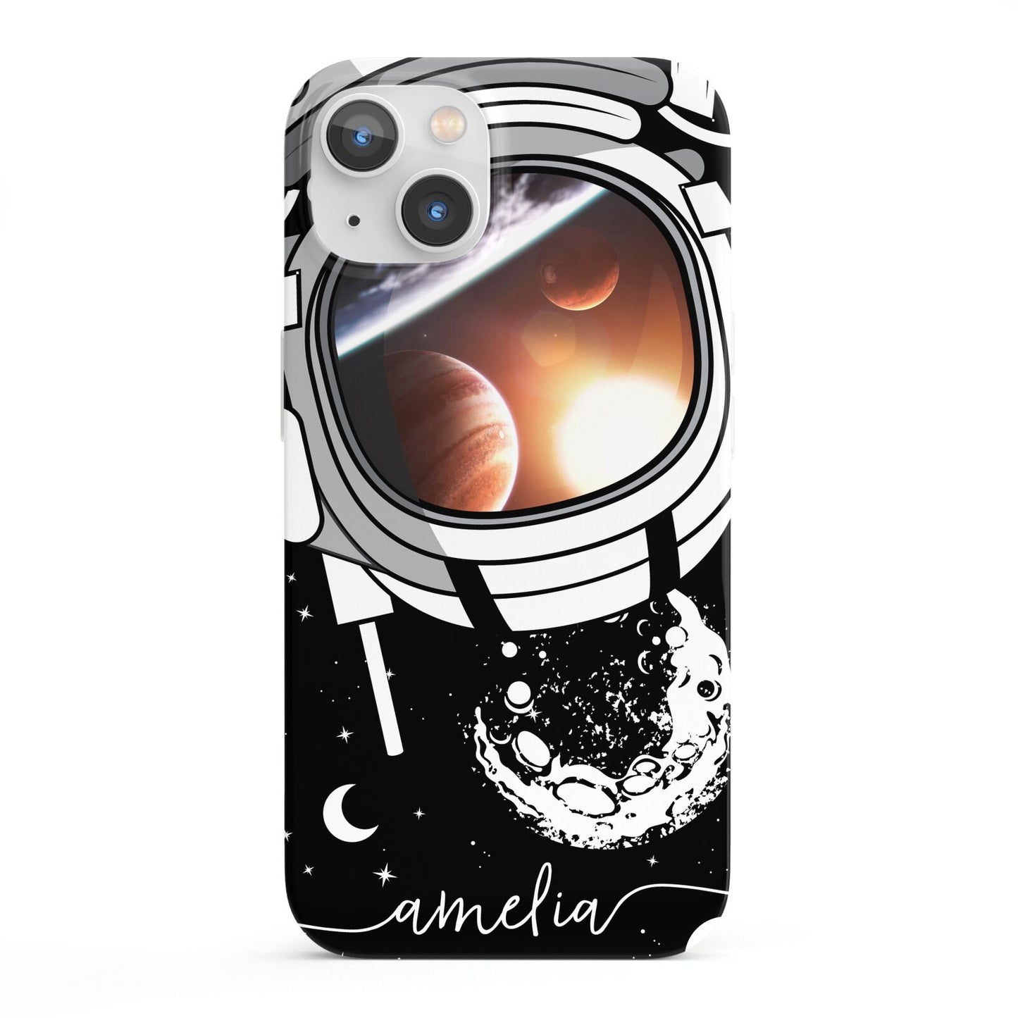 Personalised Astronaut in Space Name iPhone 13 Full Wrap 3D Snap Case