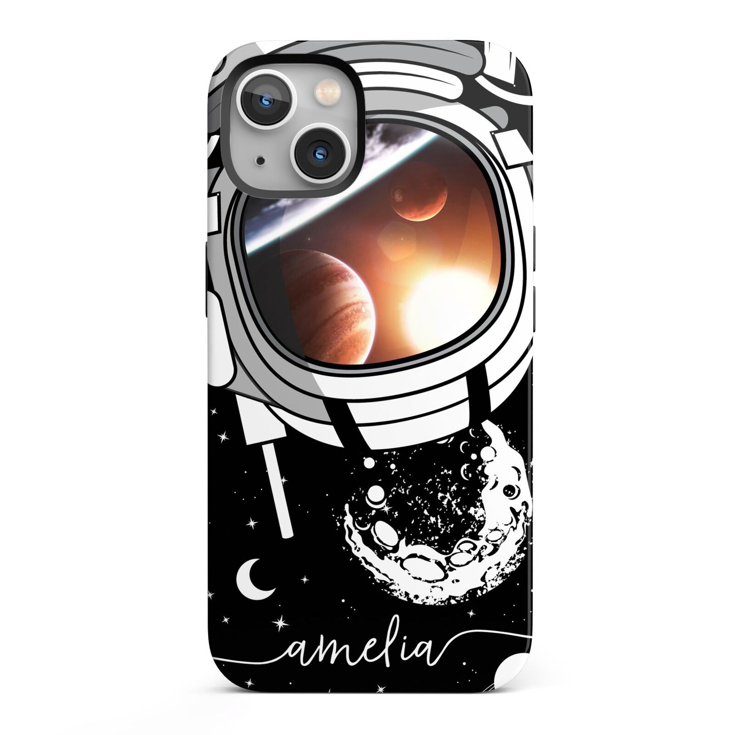 Personalised Astronaut in Space Name iPhone 13 Full Wrap 3D Tough Case