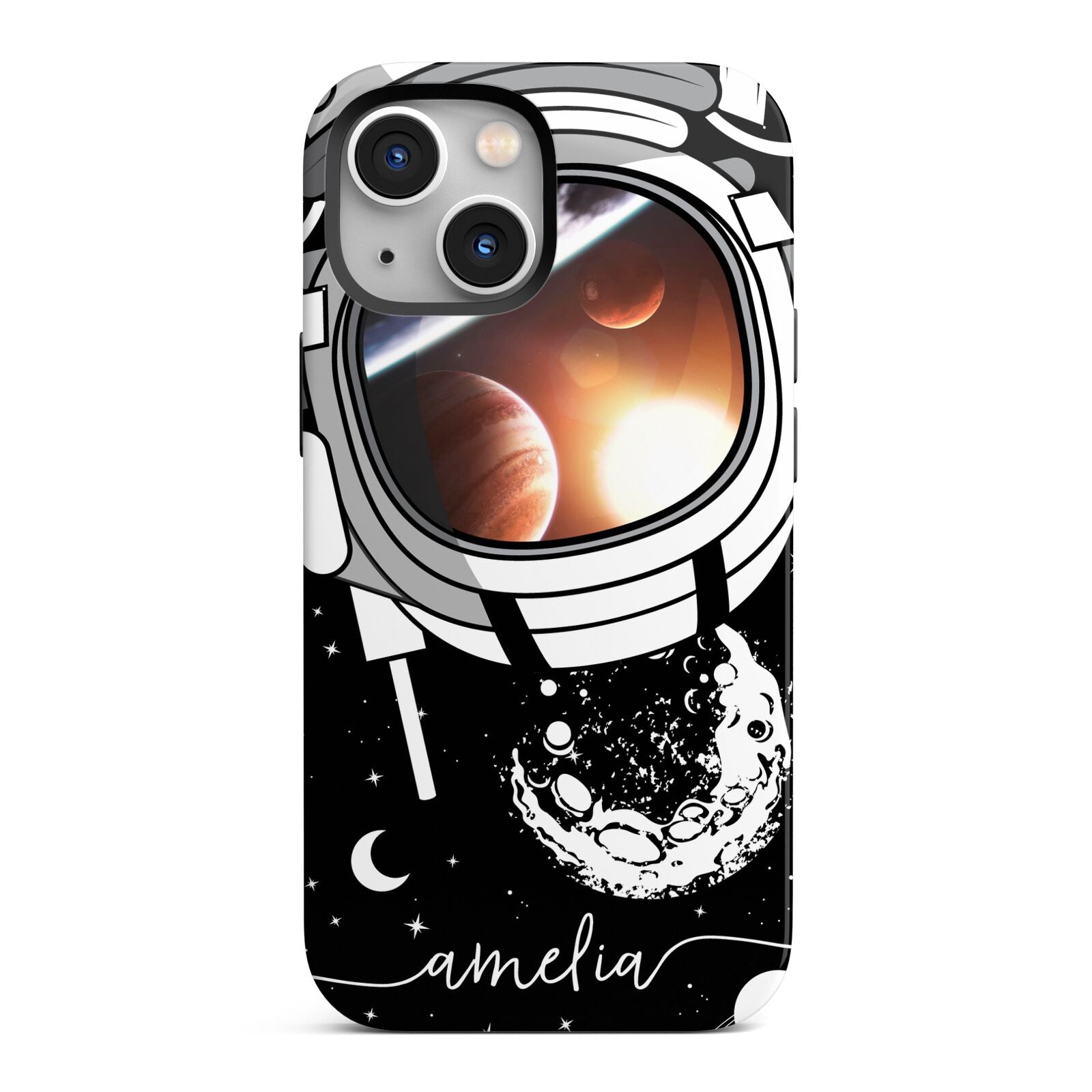 Personalised Astronaut in Space Name iPhone 13 Mini Full Wrap 3D Tough Case