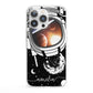 Personalised Astronaut in Space Name iPhone 13 Pro Clear Bumper Case
