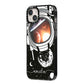 Personalised Astronaut in Space Name iPhone 14 Plus Black Impact Case Side Angle on Silver phone