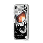 Personalised Astronaut in Space Name iPhone 14 Pro Max Clear Tough Case Silver Angled Image