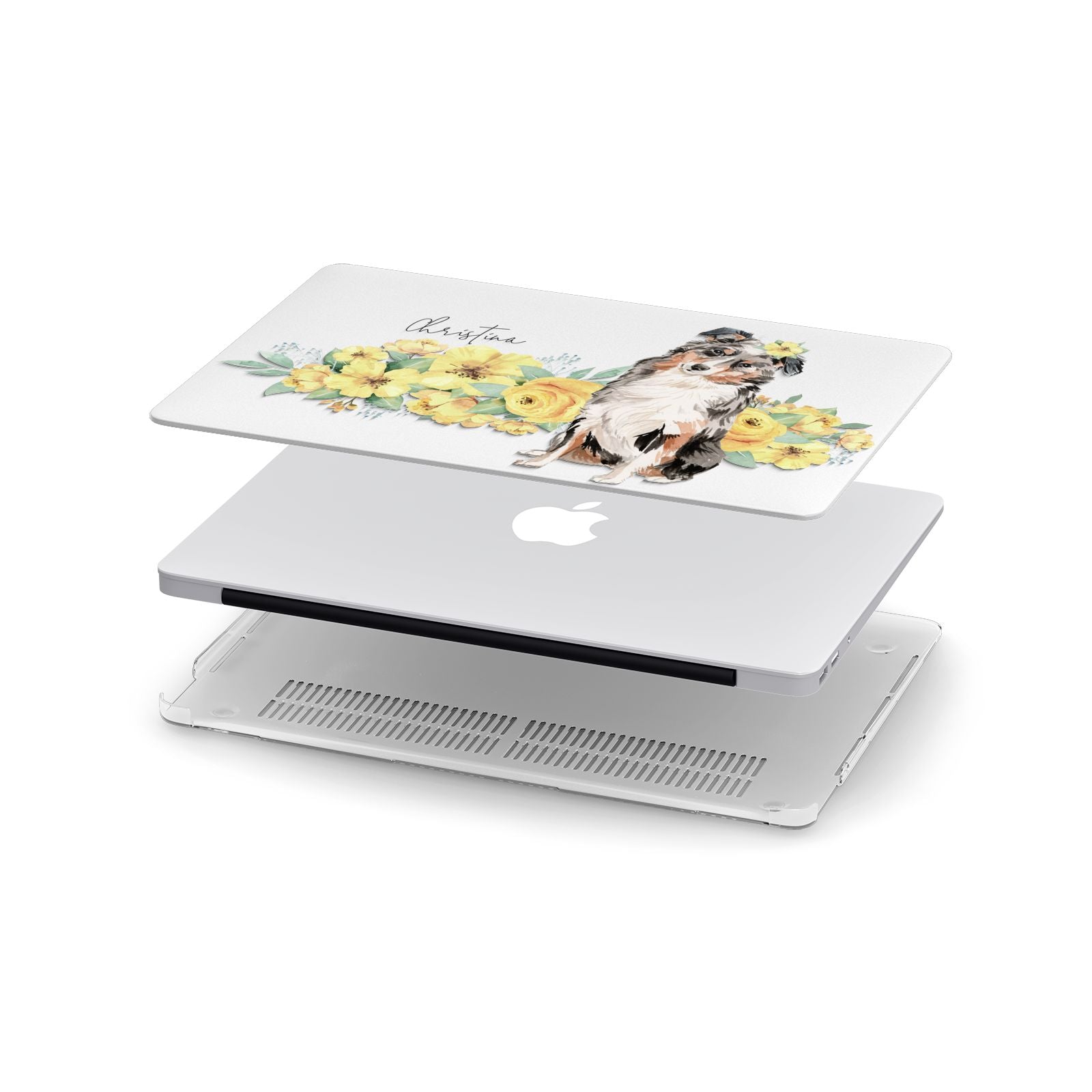 Personalised Australian Shepherd Apple MacBook Case in Detail