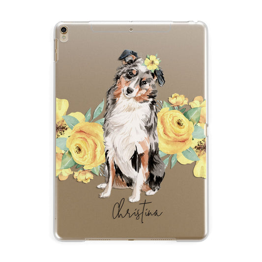 Personalised Australian Shepherd Apple iPad Gold Case