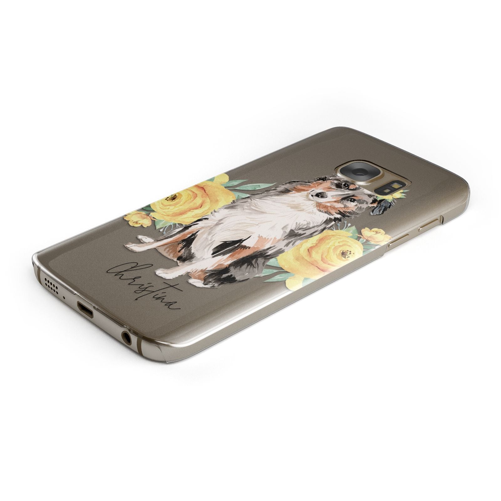 Personalised Australian Shepherd Samsung Galaxy Case Bottom Cutout