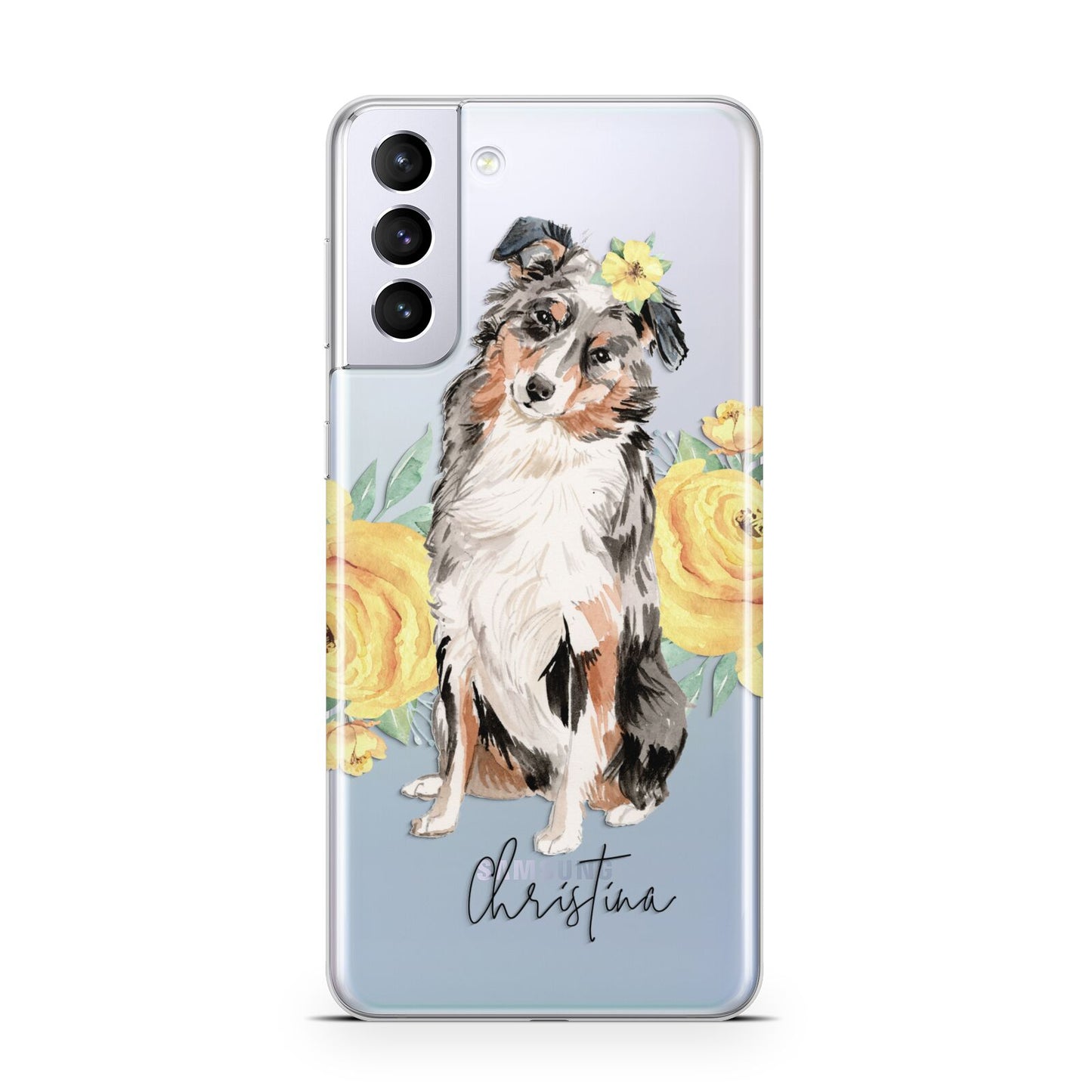 Personalised Australian Shepherd Samsung S21 Plus Phone Case