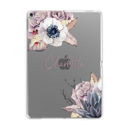 Personalised Autumn Floral Apple iPad Silver Case