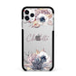 Personalised Autumn Floral Apple iPhone 11 Pro Max in Silver with Black Impact Case