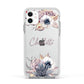 Personalised Autumn Floral Apple iPhone 11 in White with White Impact Case