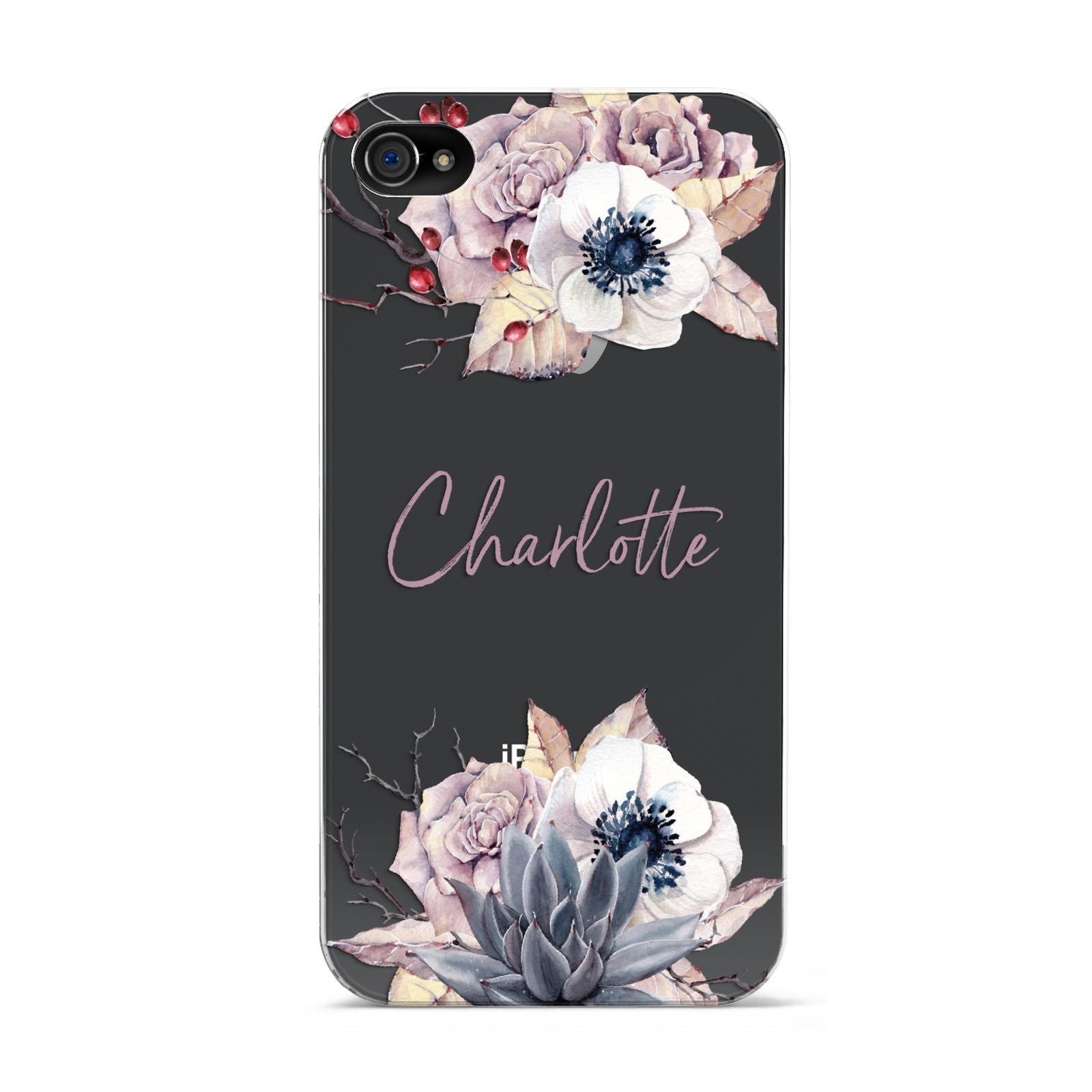 Personalised Autumn Floral Apple iPhone 4s Case
