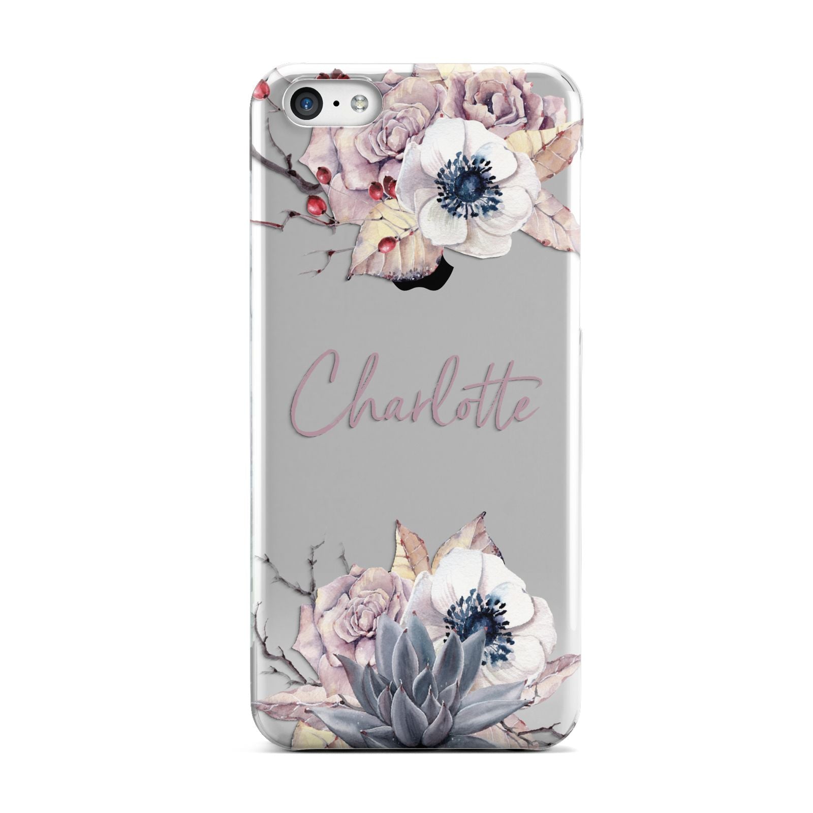 Personalised Autumn Floral Apple iPhone 5c Case
