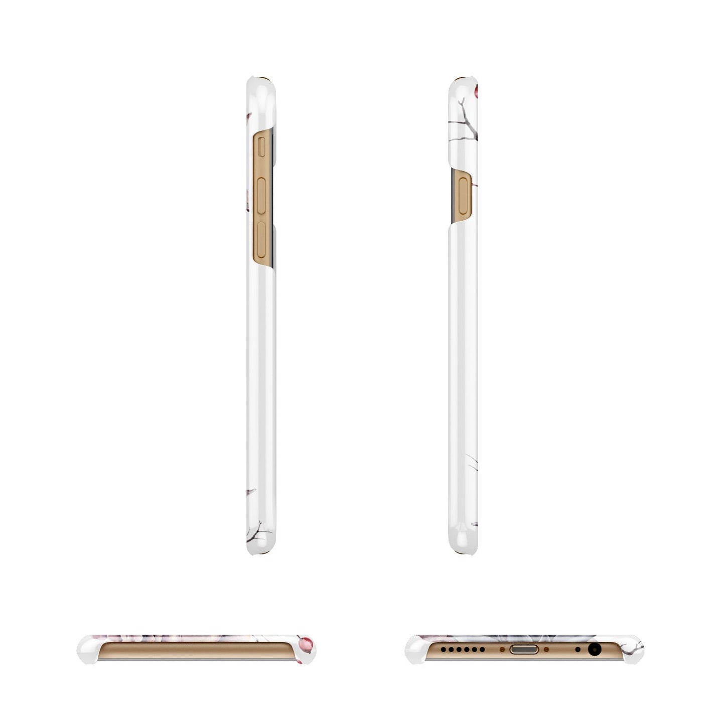 Personalised Autumn Floral Apple iPhone 6 3D Wrap Snap Case Angled Images