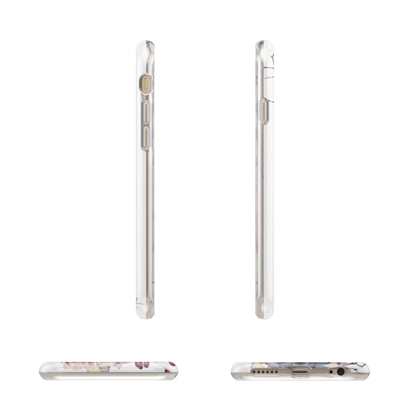 Personalised Autumn Floral Apple iPhone 6 3D Wrap Tough Case Alternative Image Angles