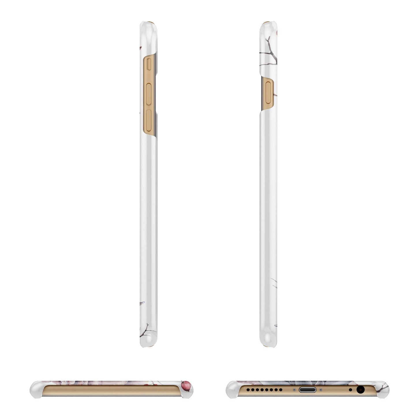 Personalised Autumn Floral Apple iPhone 6 Plus 3D Wrap Snap Case Angled Images