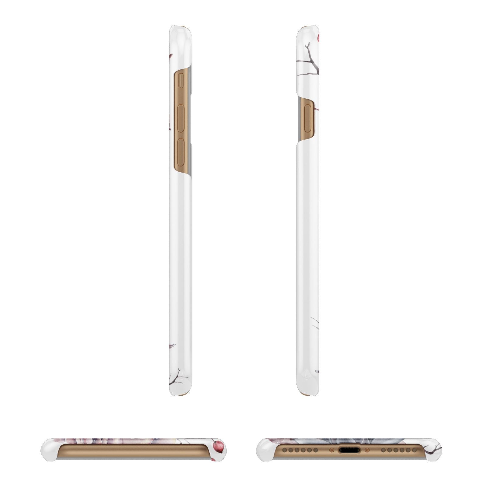 Personalised Autumn Floral Apple iPhone 7 8 3D Wrap Snap Case Angled Images