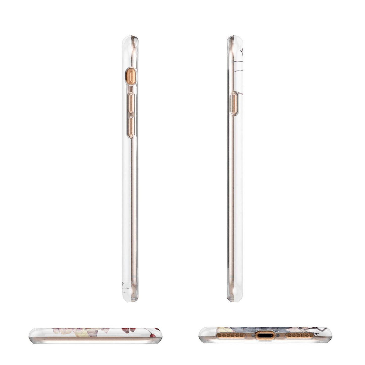 Personalised Autumn Floral Apple iPhone 7 8 3D Wrap Tough Case Alternative Image Angles