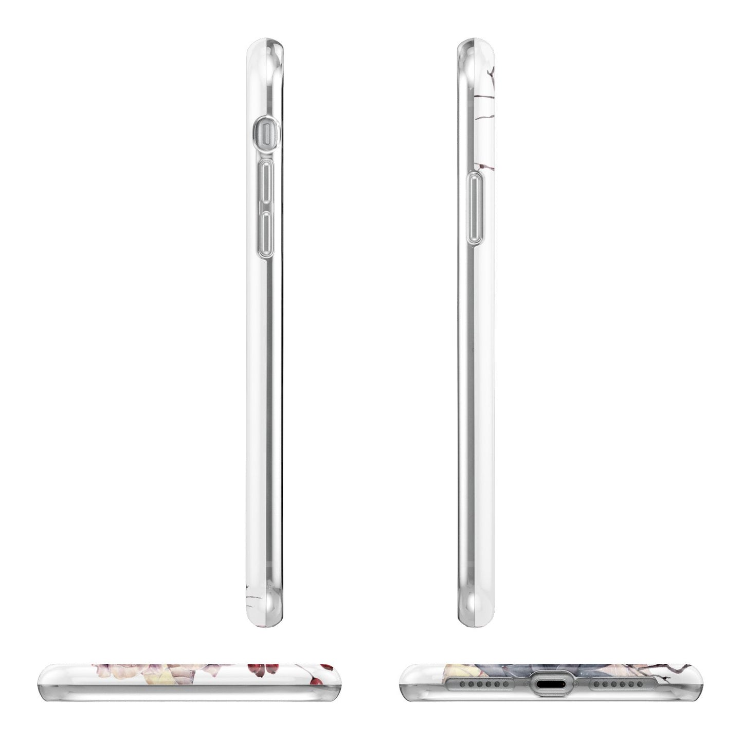 Personalised Autumn Floral Apple iPhone XR in White with 3D Wrap Tough Case Alternative Image Angles