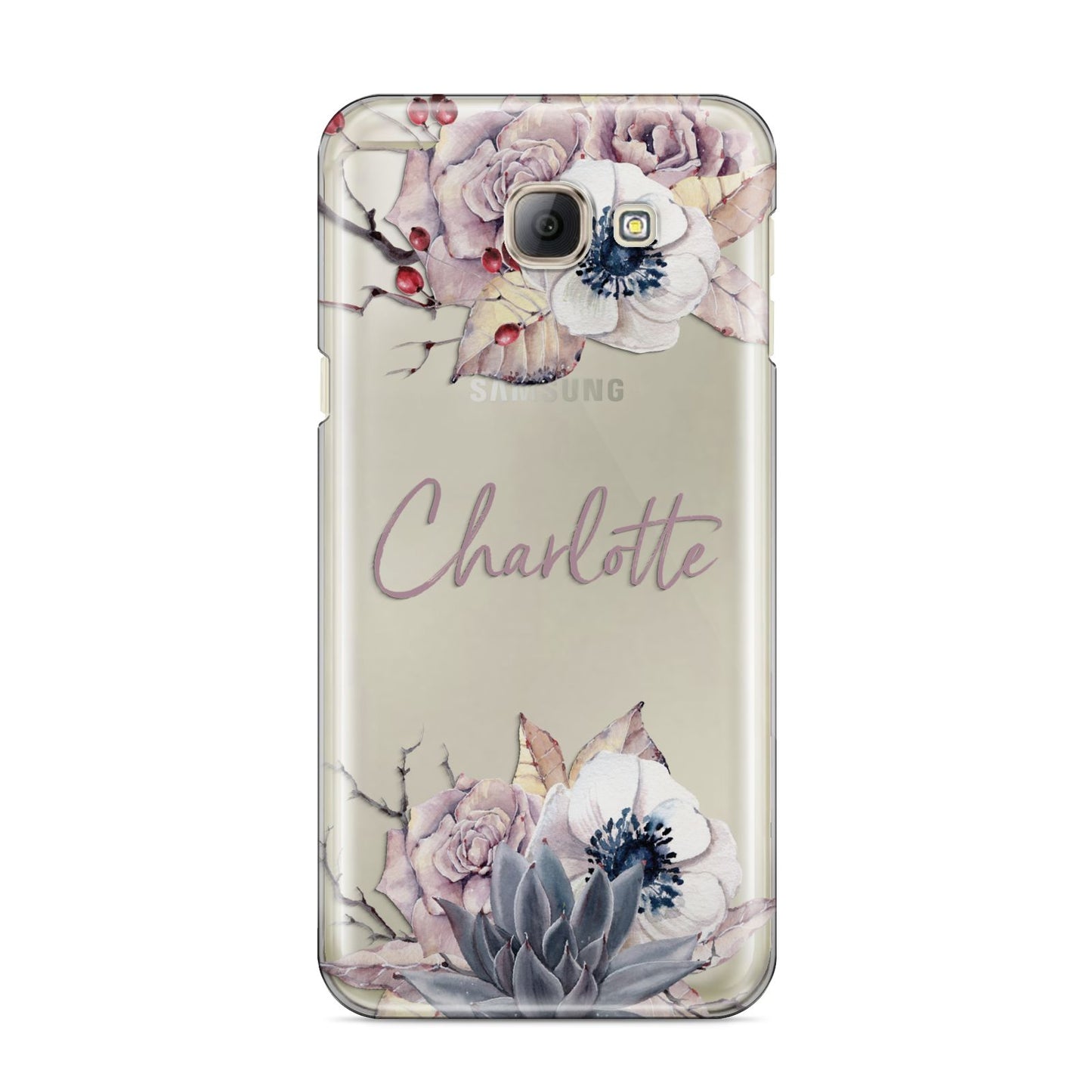 Personalised Autumn Floral Samsung Galaxy A8 2016 Case
