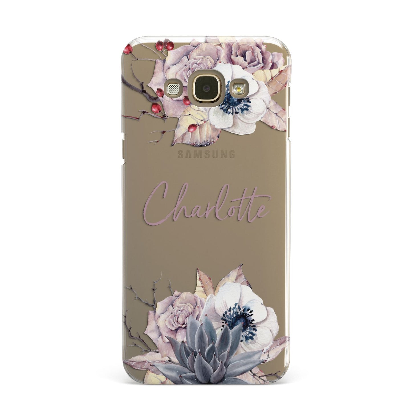 Personalised Autumn Floral Samsung Galaxy A8 Case
