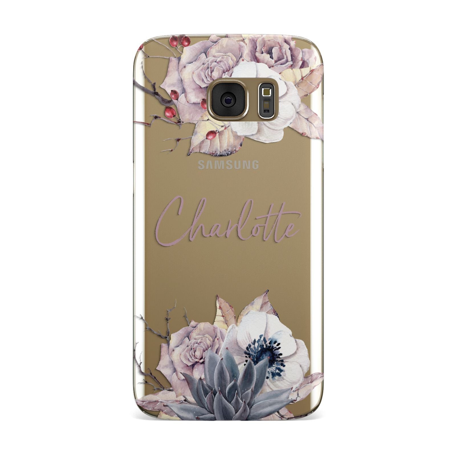 Personalised Autumn Floral Samsung Galaxy Case