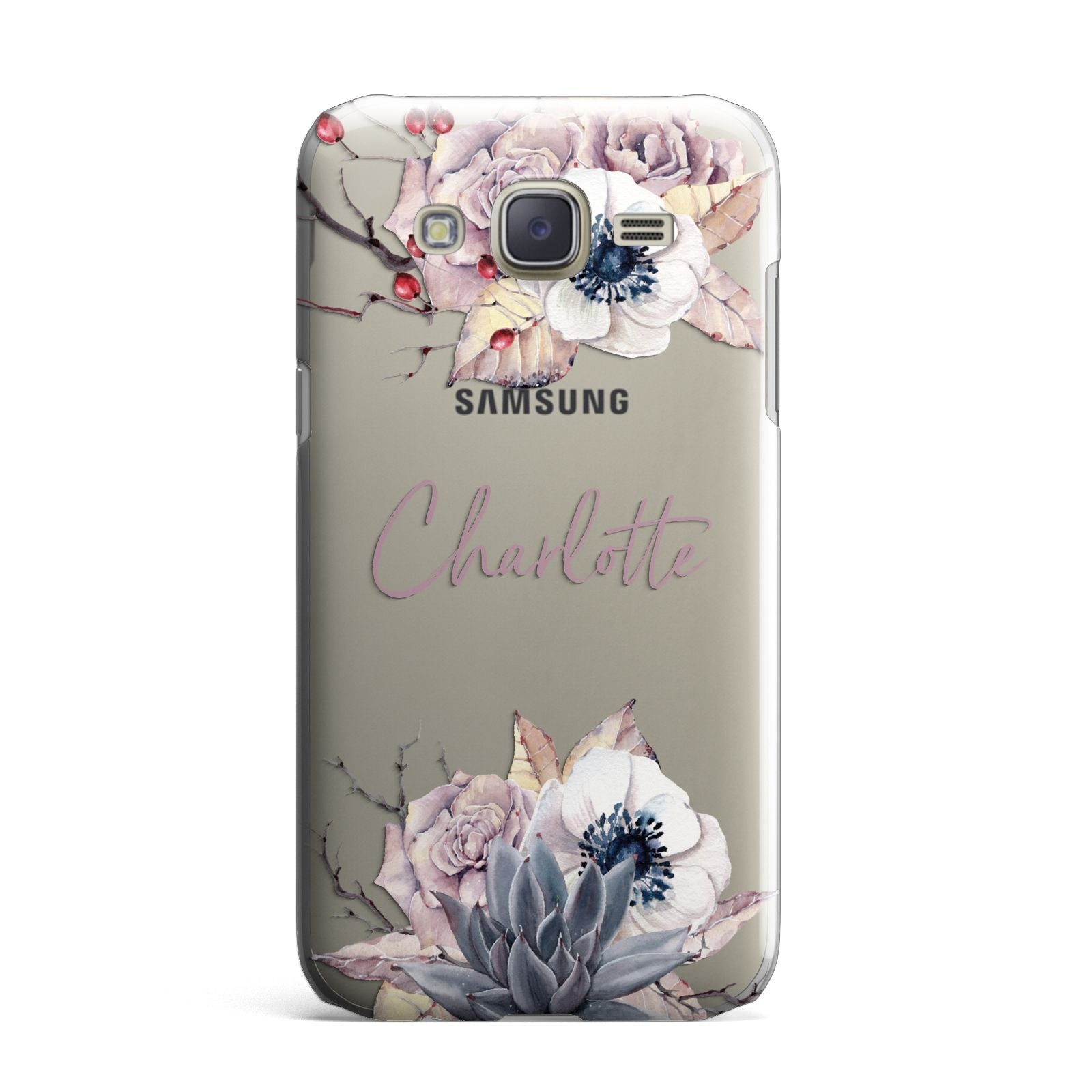 Personalised Autumn Floral Samsung Galaxy J7 Case