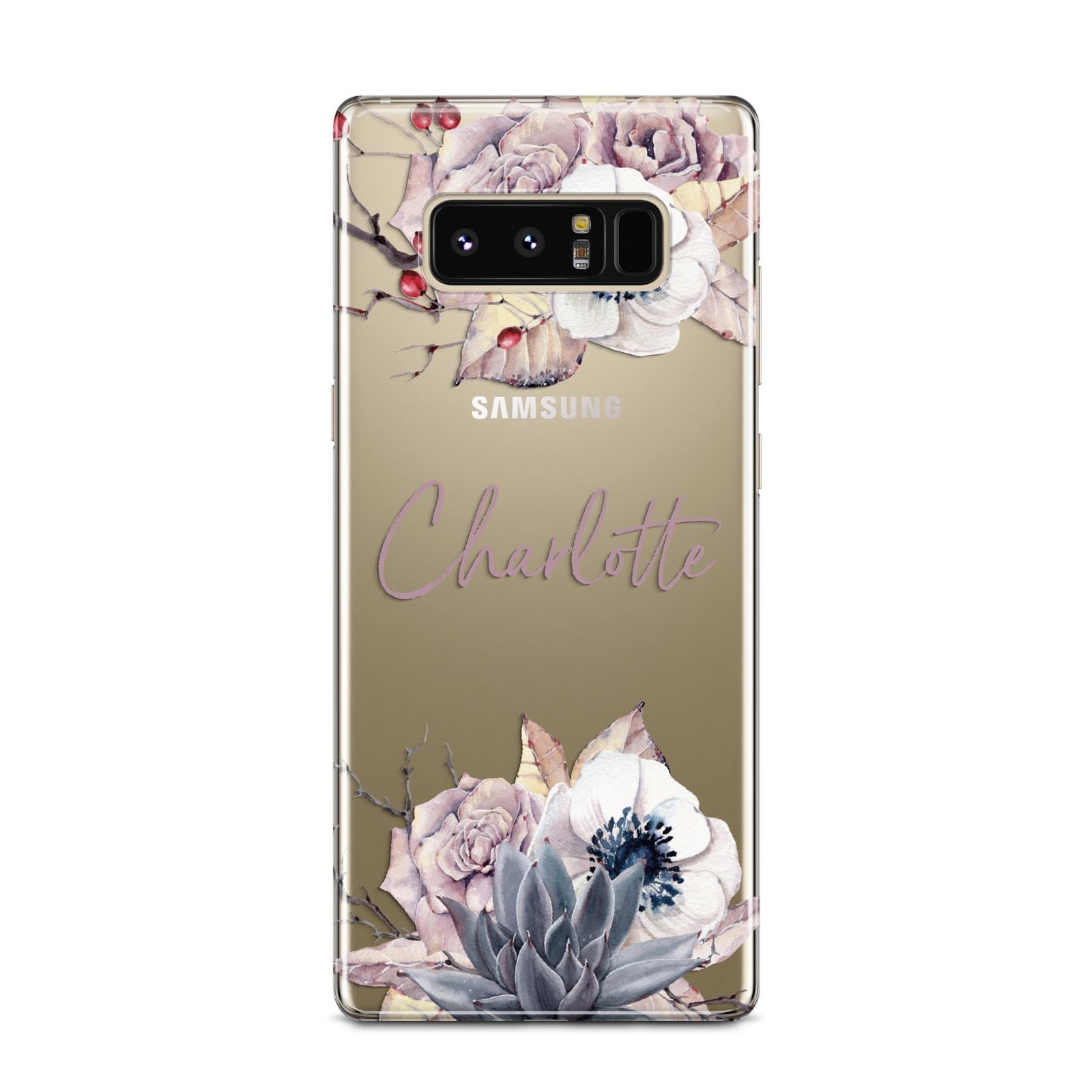 Personalised Autumn Floral Samsung Galaxy Note 8 Case