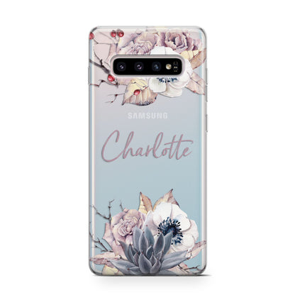Personalised Autumn Floral Samsung Galaxy S10 Case