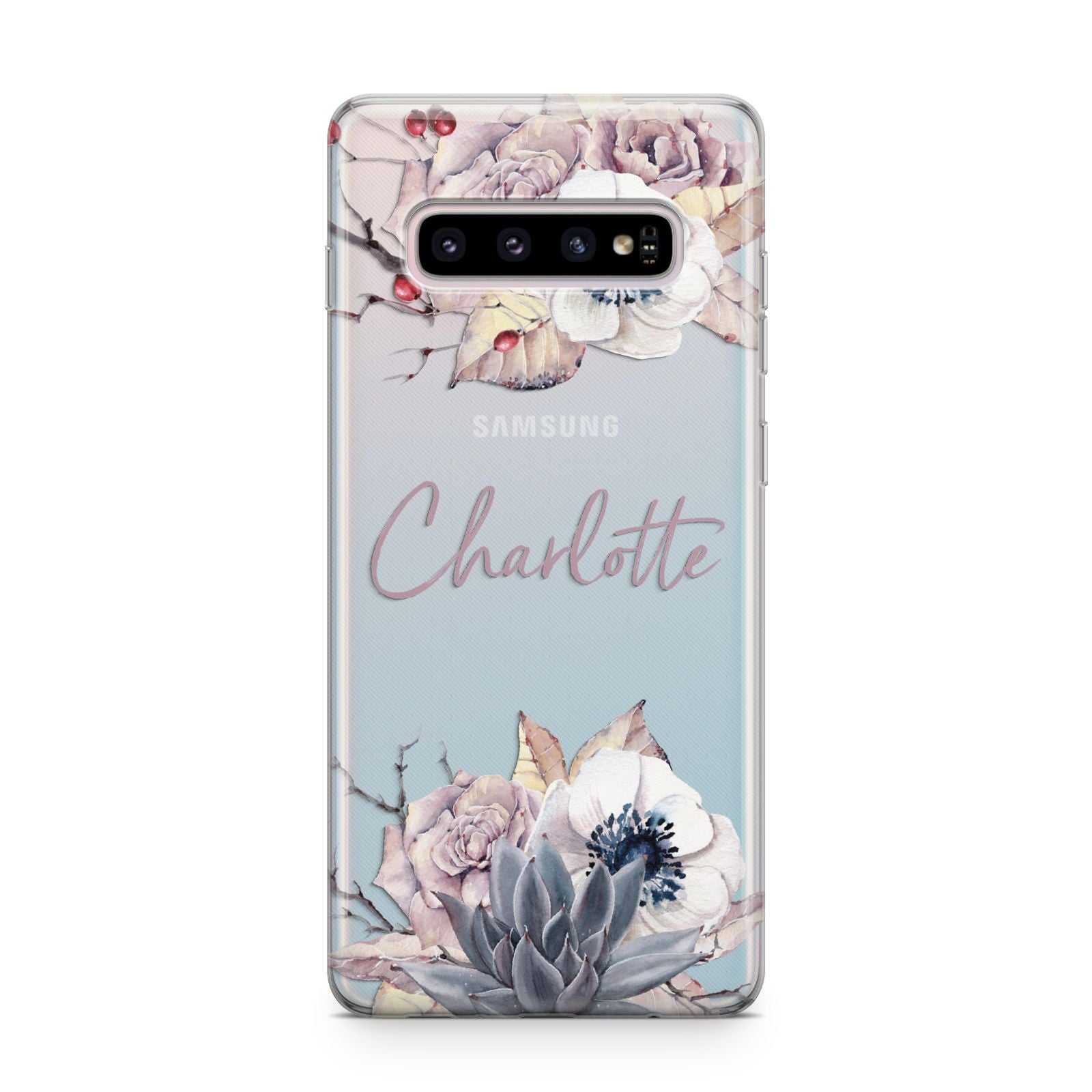 Personalised Autumn Floral Samsung Galaxy S10 Plus Case