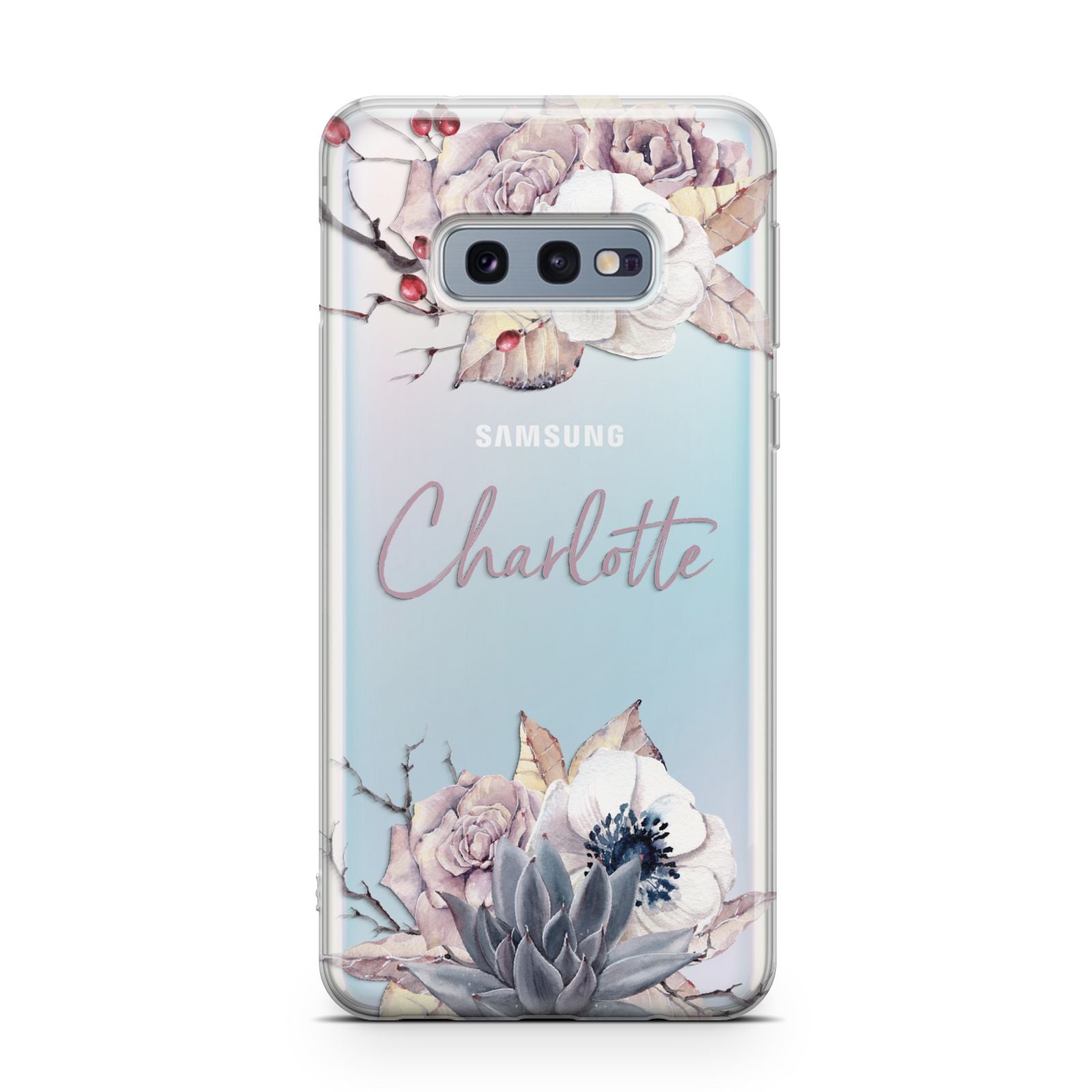 Personalised Autumn Floral Samsung Galaxy S10E Case