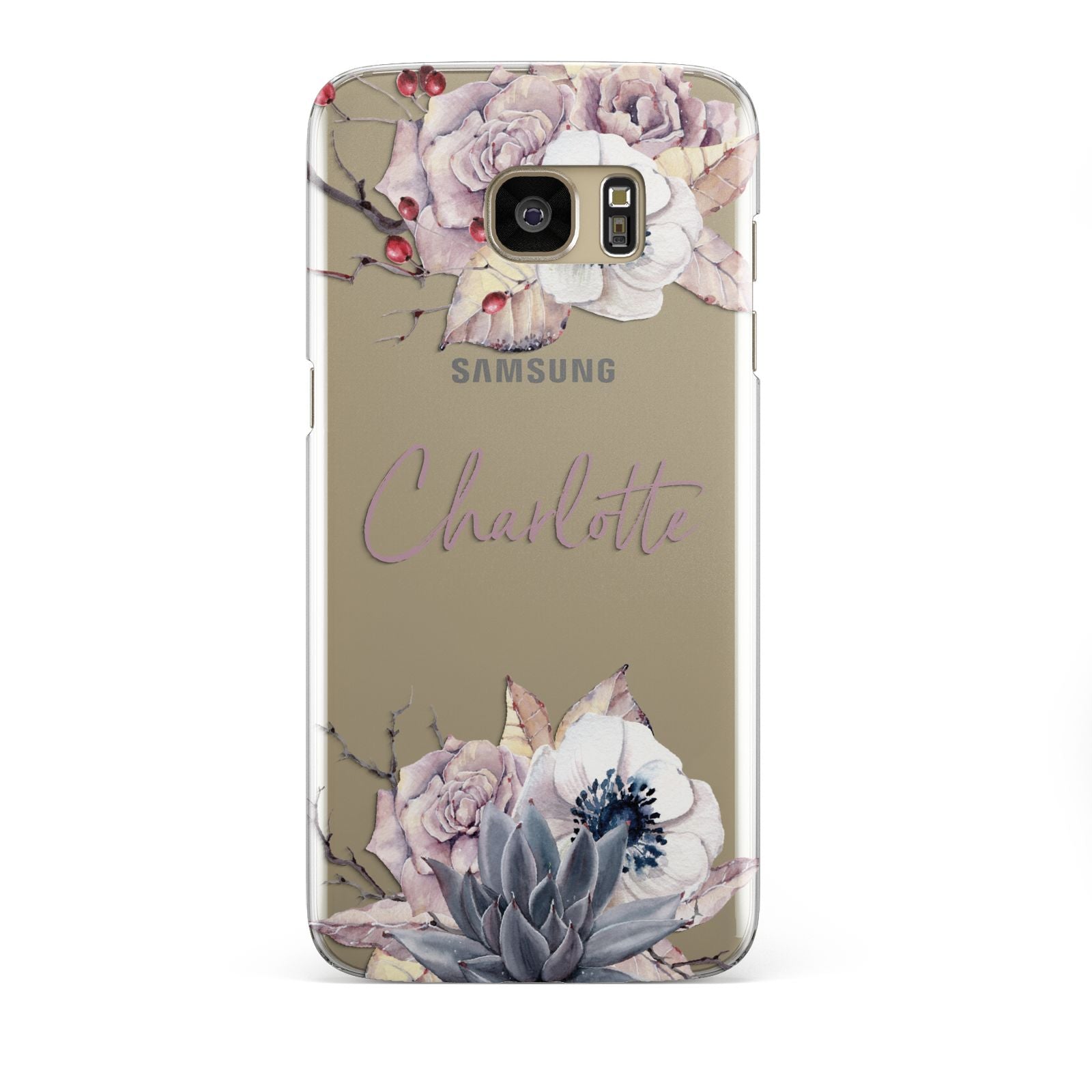 Personalised Autumn Floral Samsung Galaxy S7 Edge Case