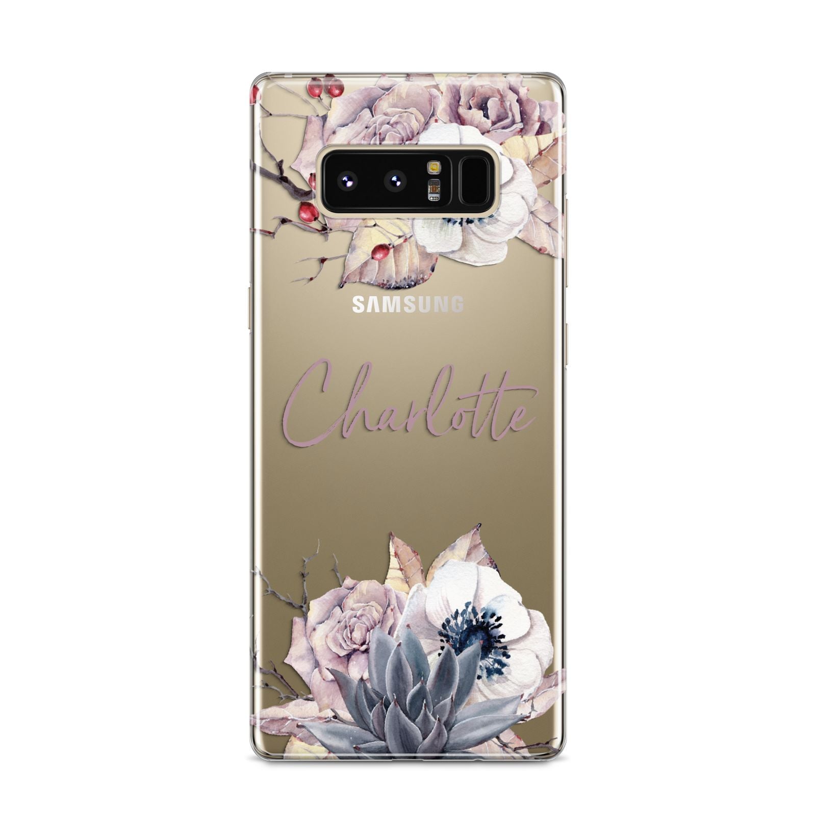 Personalised Autumn Floral Samsung Galaxy S8 Case