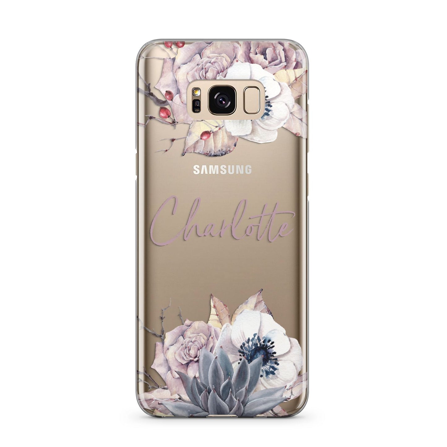 Personalised Autumn Floral Samsung Galaxy S8 Plus Case