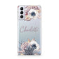 Personalised Autumn Floral Samsung S21 Plus Phone Case