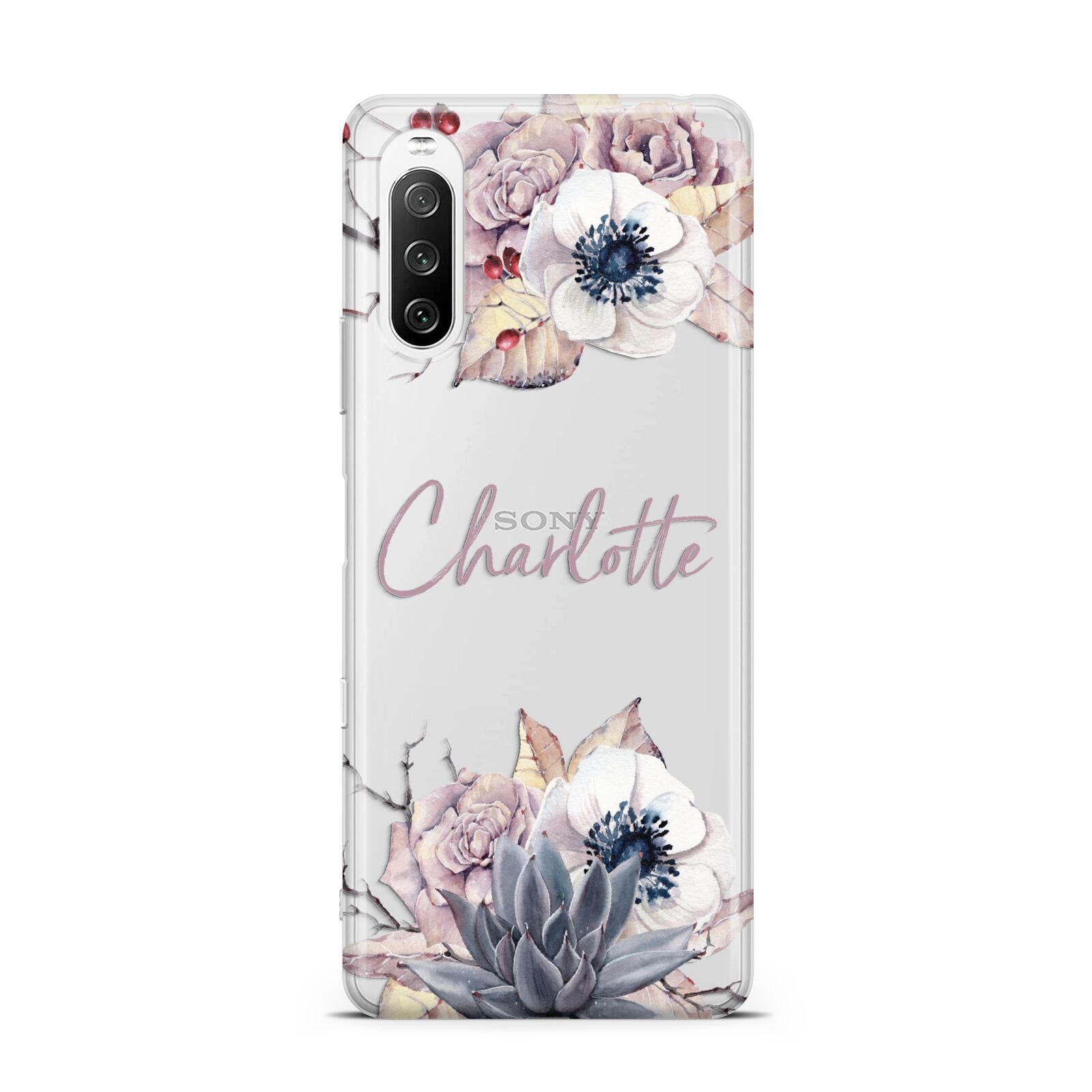 Personalised Autumn Floral Sony Xperia 10 III Case