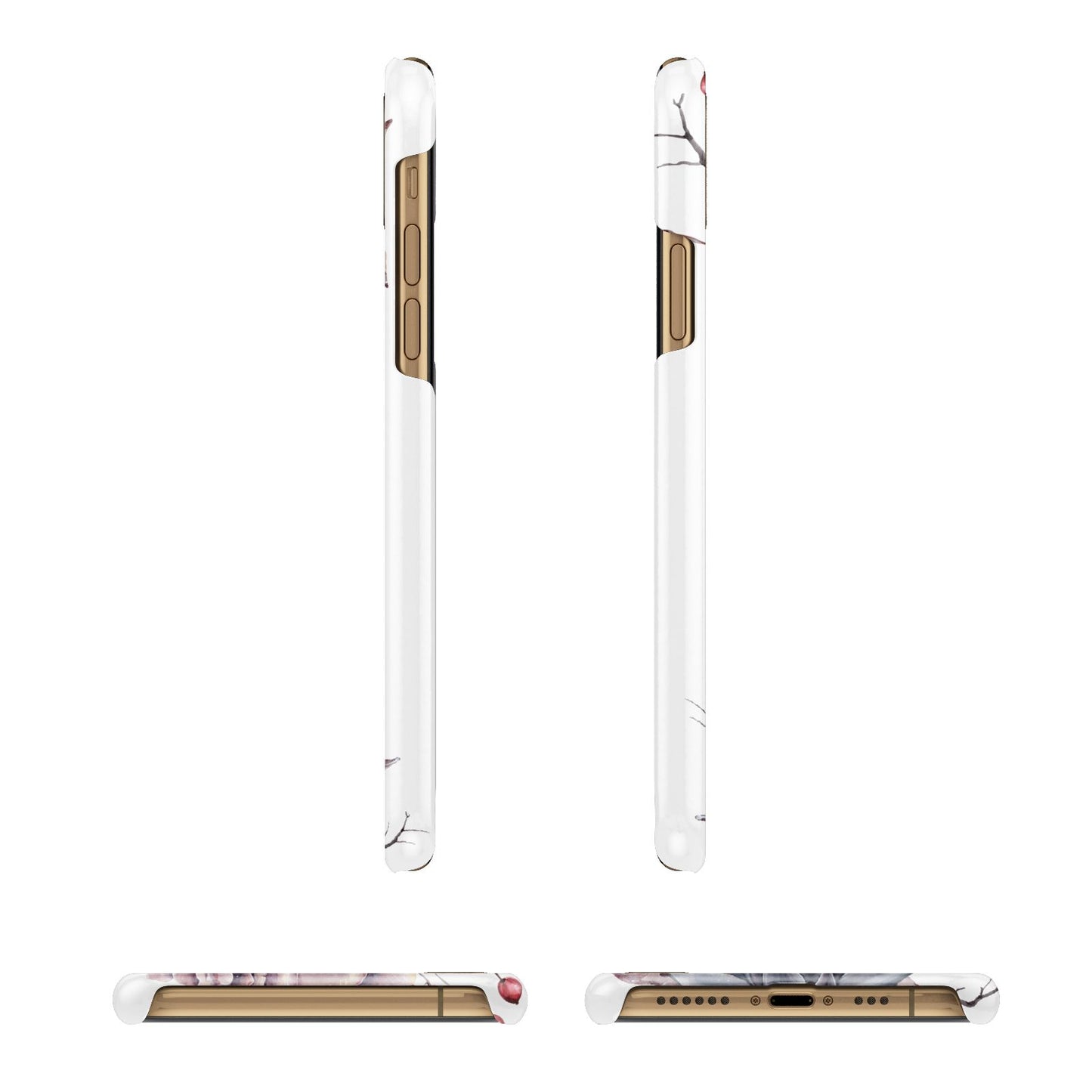 Personalised Autumn Floral iPhone 11 3D Snap Case Angle Images