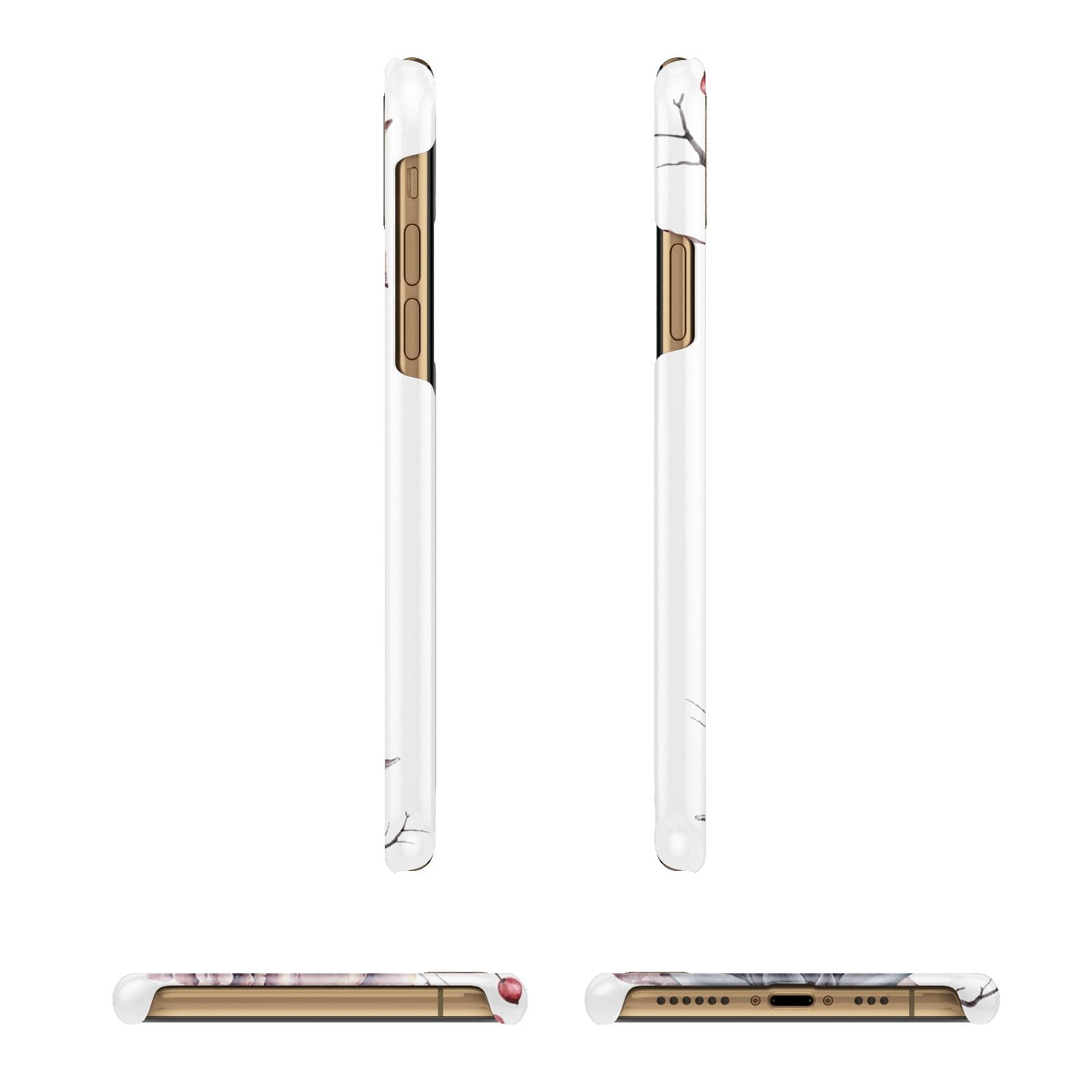 Personalised Autumn Floral iPhone 11 3D Snap Case Angle Images