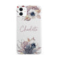 Personalised Autumn Floral iPhone 11 3D Snap Case