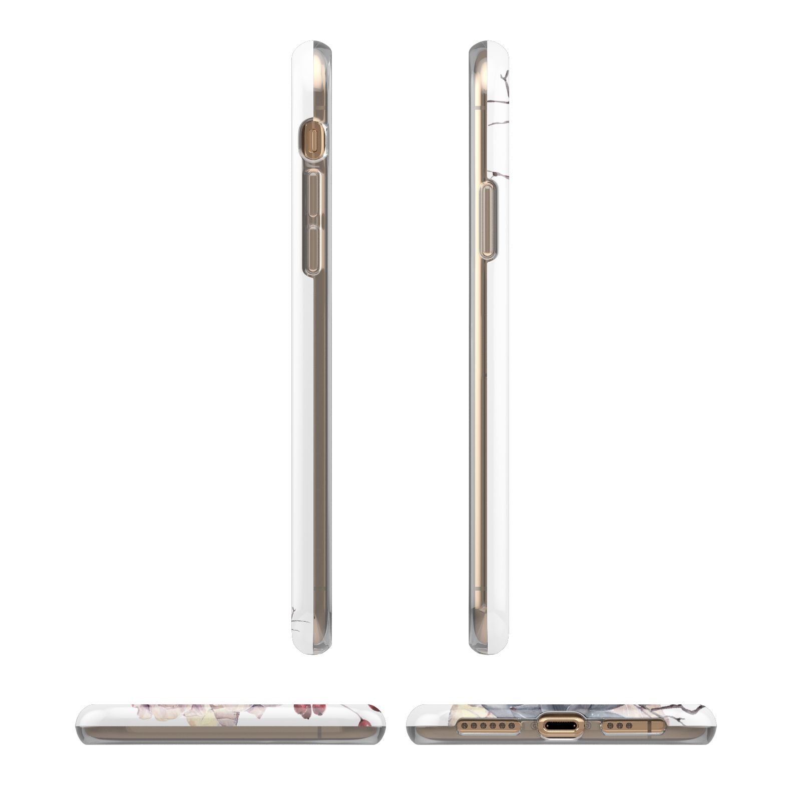 Personalised Autumn Floral iPhone 11 3D Tough Case Angle Images